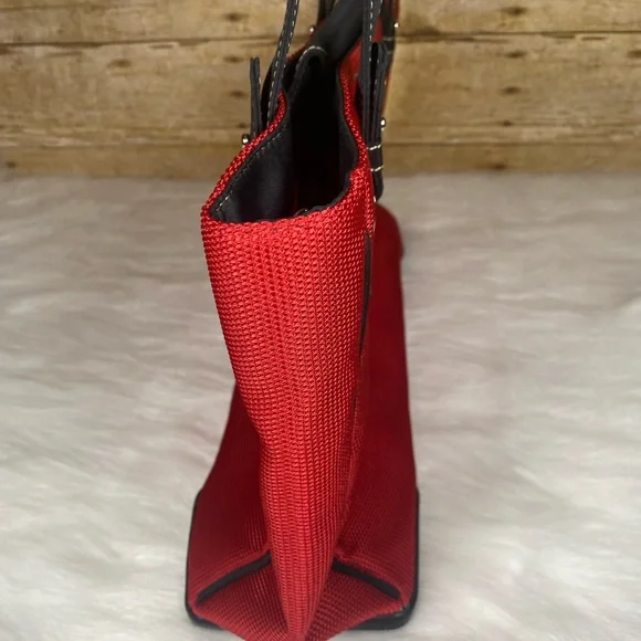 The Sak Red Black Fabric Tote Shoulder Bag Purse - Picture 5 of 14